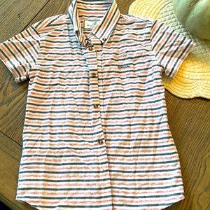 Red and Blue Stripe Properly Tied Size 5 Short Sleeve Button Down Shirt